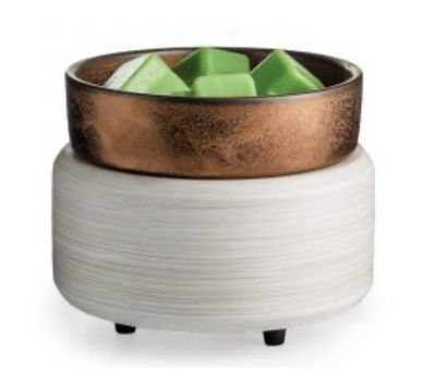2-in-1 Classic Candle Warmer White Washed Bronze
