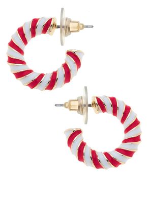Twisted Candy Cane Hoop Earrings