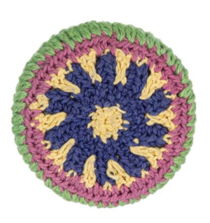 Crocheted Mirror | Blue &amp; Yellow