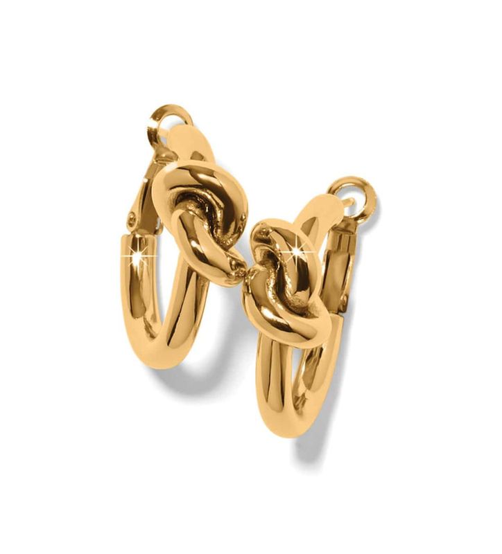 Interlok Single Knot Hoop Earrings Gold