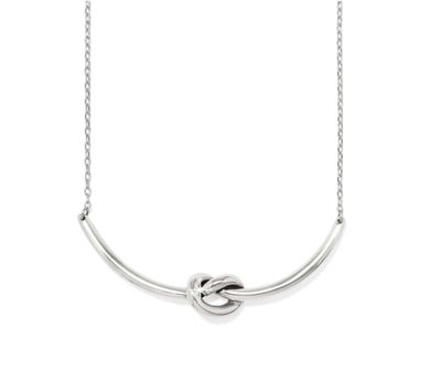 Interlok Single Knot Necklace Silver
