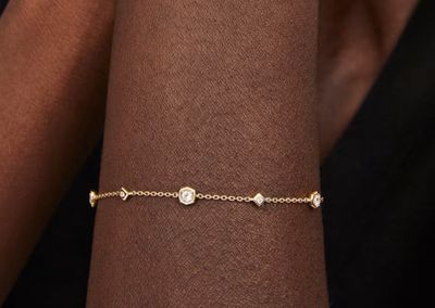 The Davie Trio Delicate Bracelet 18K Gold Vermeil White Saphire