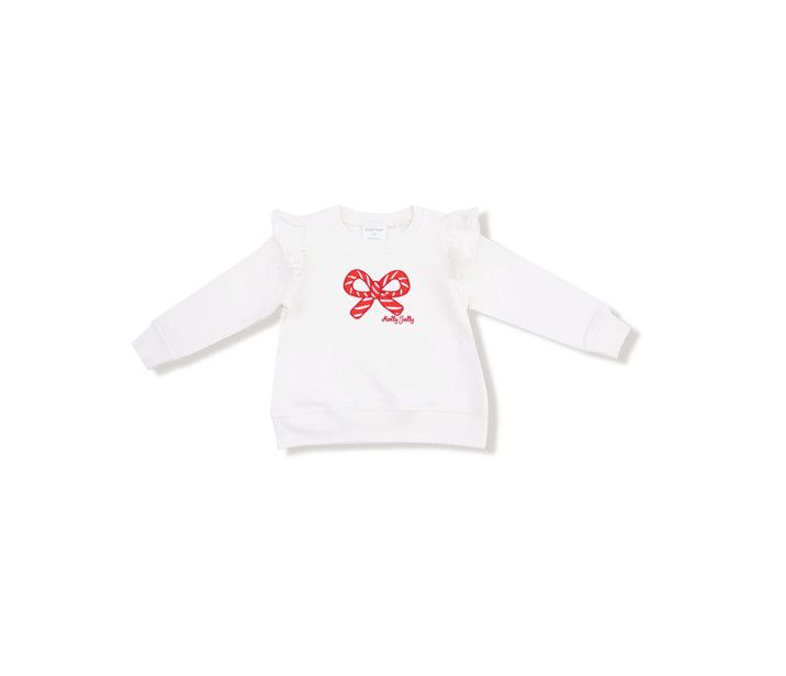 Candy Canes Ruffle Sweatshirt, Size: 12-18 mo