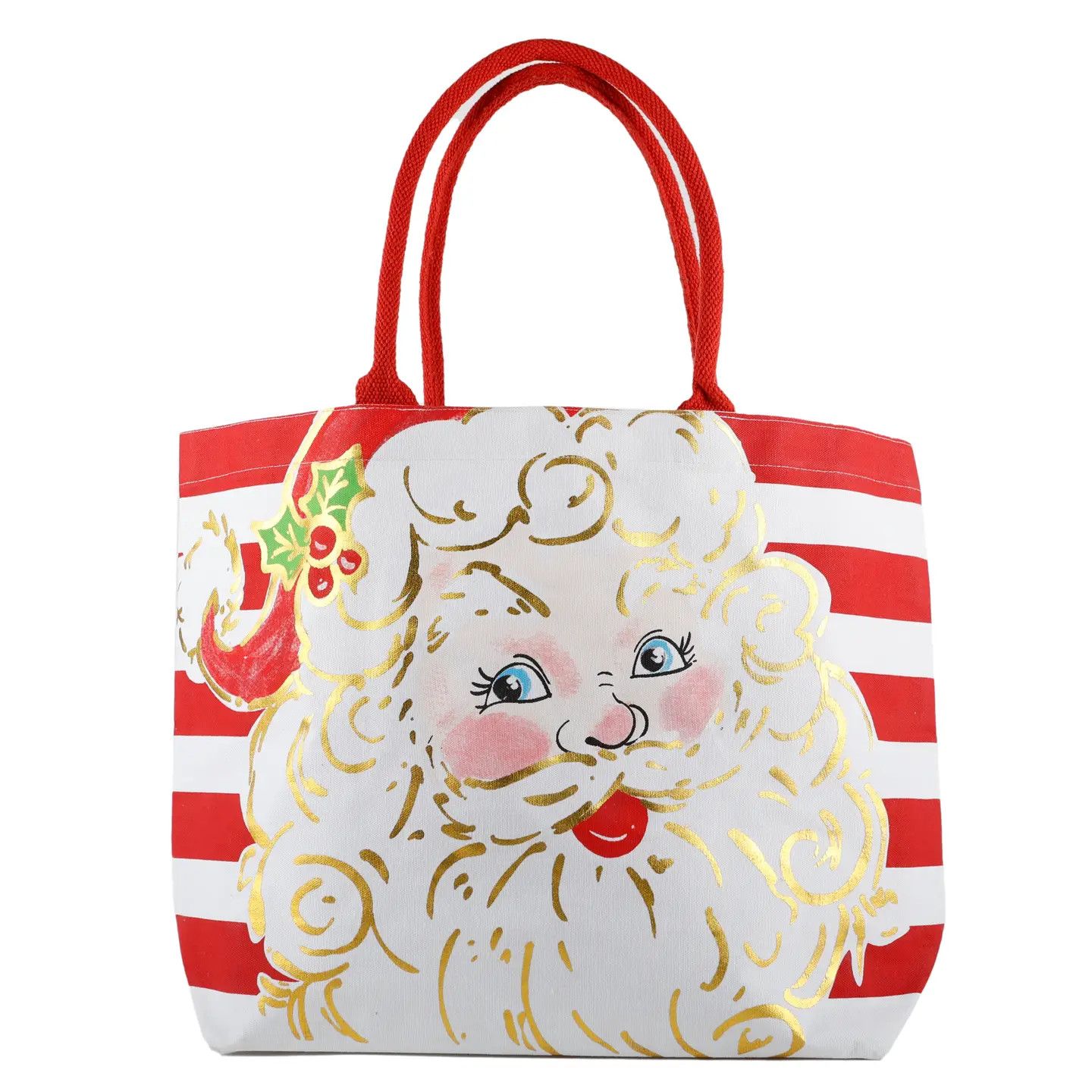 Lux Christmas Tote, Style: Red Stripe