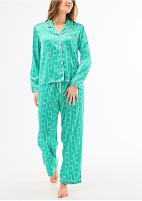 Charlotte in Bow Christmas Pajama Set | Green