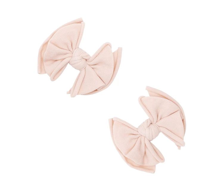 2-Pack Baby Bling® Nylon Hair Clip Set, Color: Petal