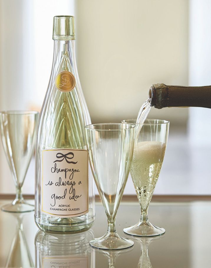 Acrylic Champagne Glasses in Bottle