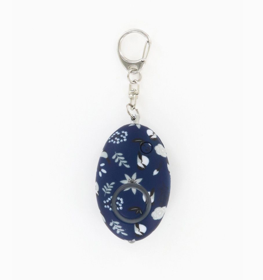 Mini Alarm Key Chain, Color: Navy Floral