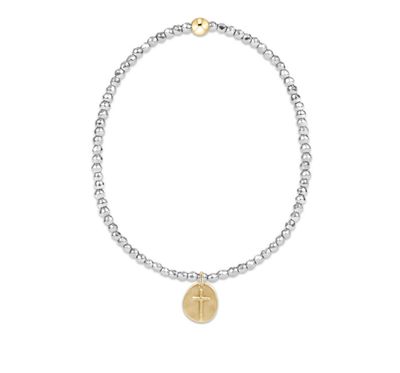 Enewton EXTENDS Silver Faceted Hematite 2mm Bead Bracelet Inspire Small Gold Charm