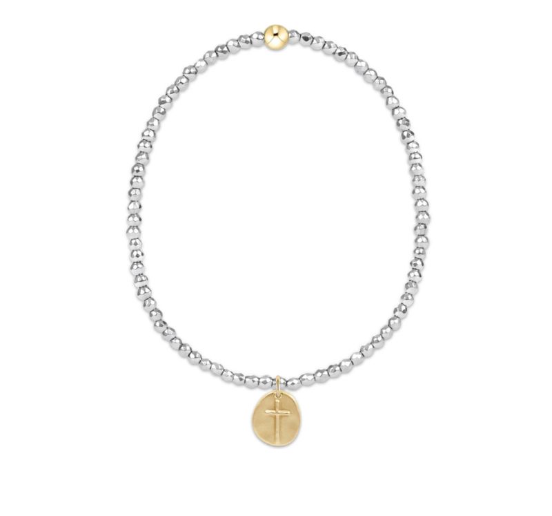 Enewton EXTENDS Silver Faceted Hematite 2mm Bead Bracelet Inspire Small Gold Charm