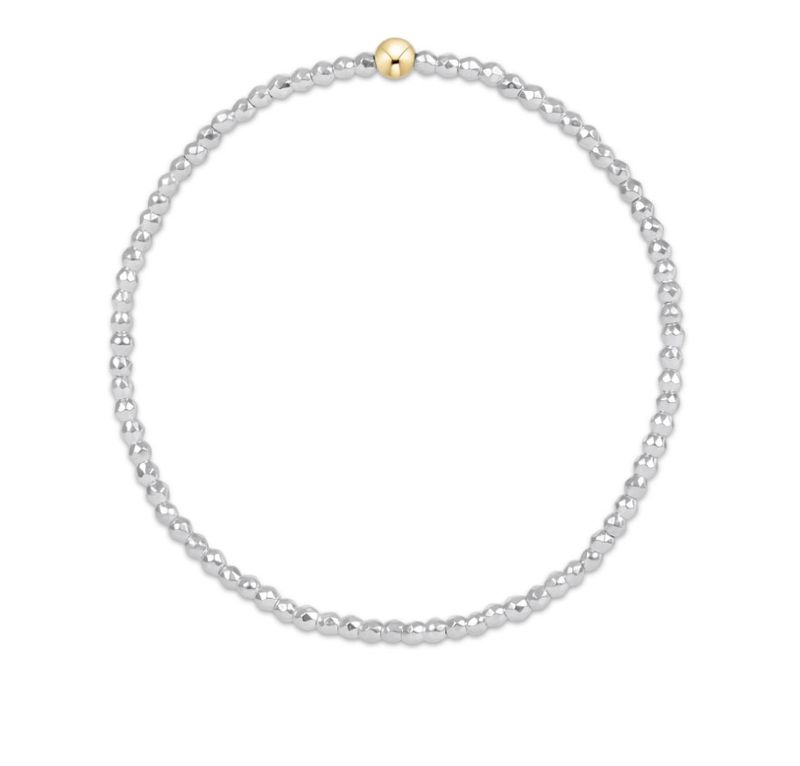 Enewton EXTENDS Bright Silver Faceted Hematite 2mm Bead Bracelet