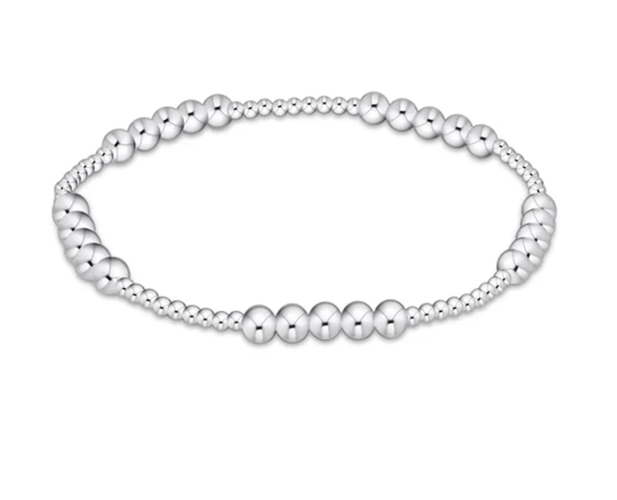 Classic Blissful Pattern 2mm Bead Bracelet 4mm Sterling