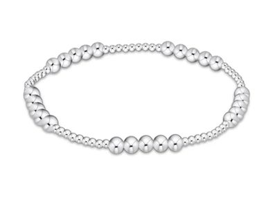 Classic Blissful Pattern 2mm Bead Bracelet 4mm Sterling