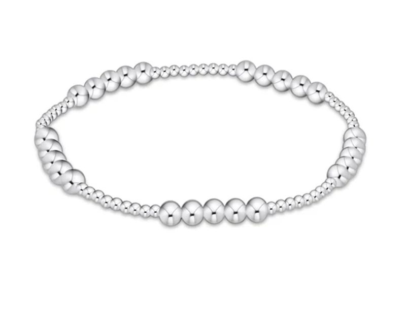 Classic Blissful Pattern 2mm Bead Bracelet 4mm Sterling