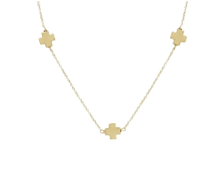 15&quot; Choker Simplicity Chain Gold Signature Cross Gold