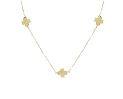 15&quot; Choker Simplicity Chain Gold Signature Cross Gold