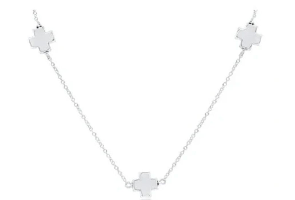 15&quot; Choker Simplicity Chain Sterling Signature Cross Sterling
