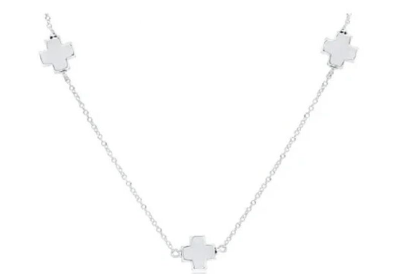 15&quot; Choker Simplicity Chain Sterling Signature Cross Sterling