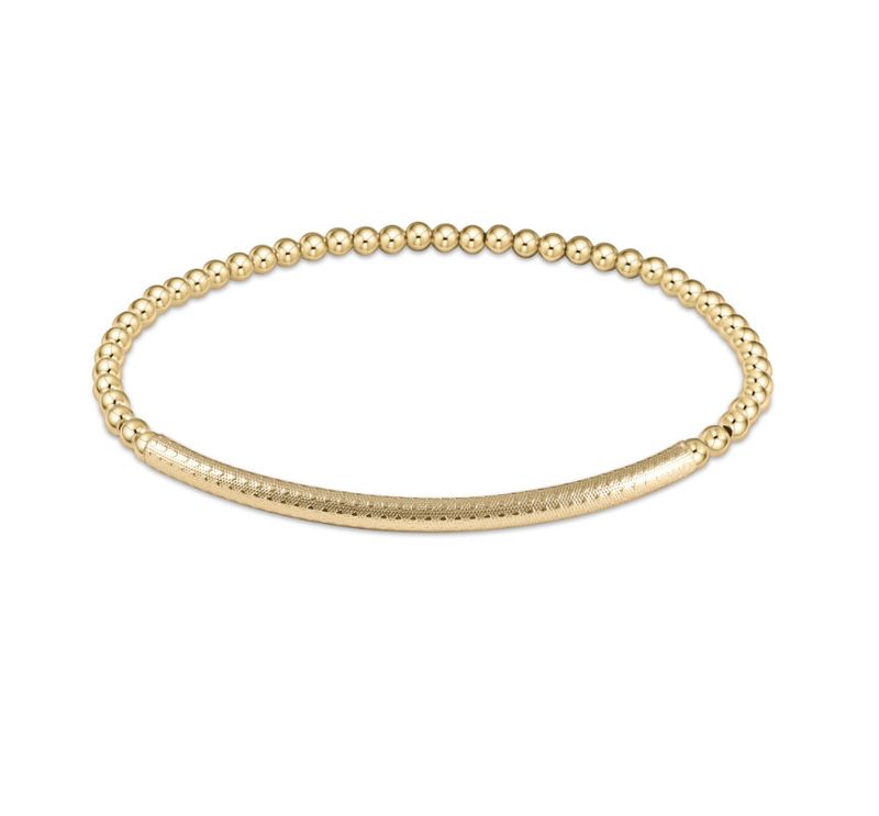 Enewton EXTENDS Bliss Bar Textured 3mm Bead Bracelet Gold