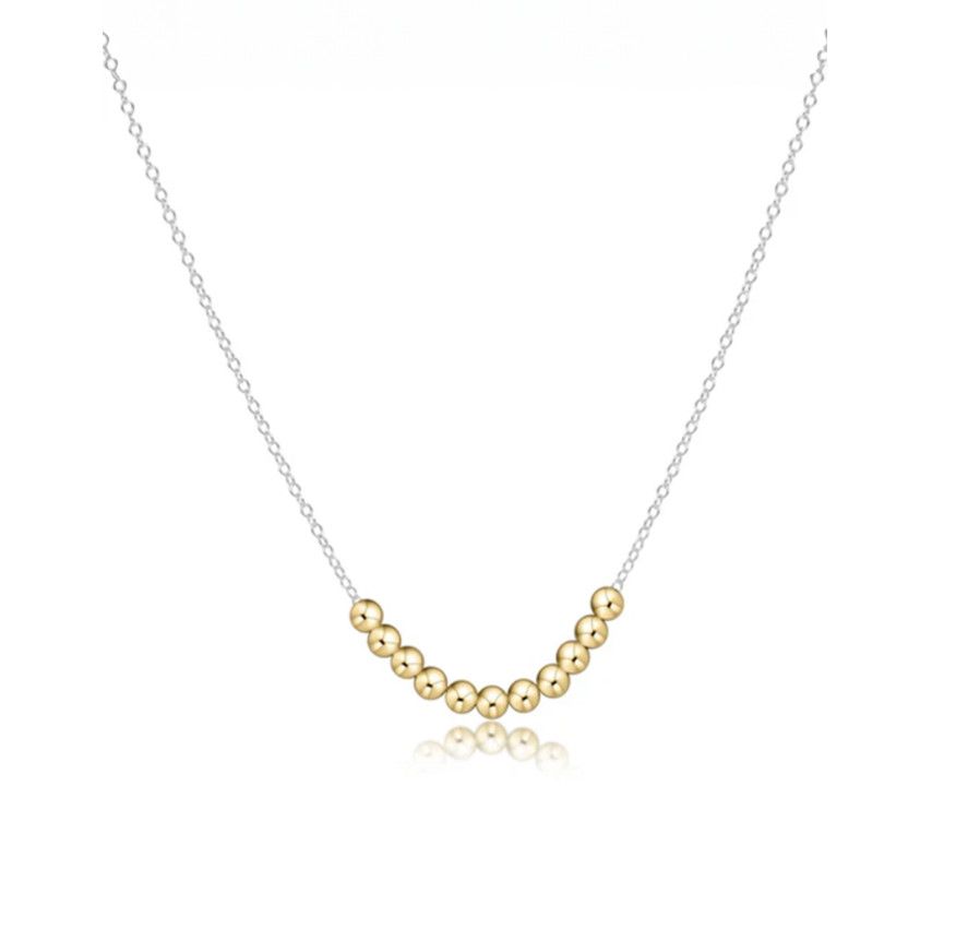 16&quot; Necklace Sterling Mixed Metal Classic Gold Beaded Bliss