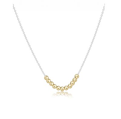 16&quot; Necklace Sterling Mixed Metal Classic Gold Beaded Bliss