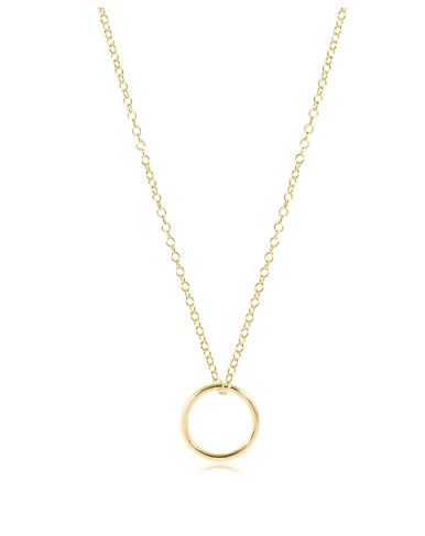 16&quot; Necklace Gold Basic Halo Gold Charm