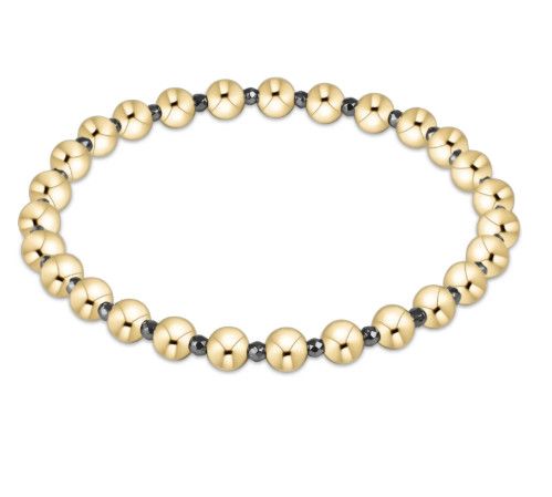 Enewton EXTENDS  Silver Faceted Hematite Grateful Pattern 5mm Bead Bracelet