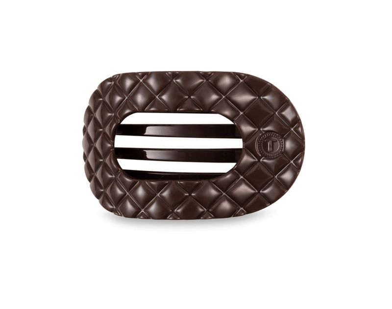 Teleties™ Quilted Flat Round Hair Clip | Truly Taupe