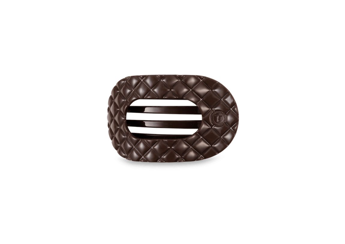 Teleties™ Quilted Flat Round Hair Clip | Truly Taupe, Size: Small