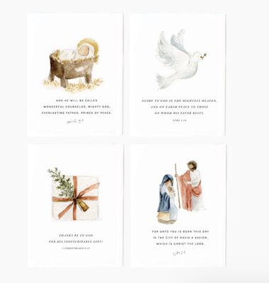 Assorted Christmas Scripture Notecard Set-8Cards