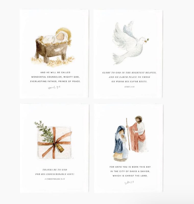 Assorted Christmas Scripture Notecard Set-8Cards