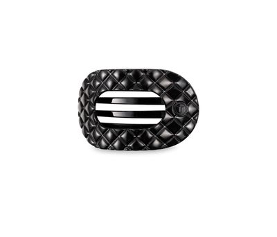 Teleties™ Quilted Flat Round Hair Clip | Jet Black