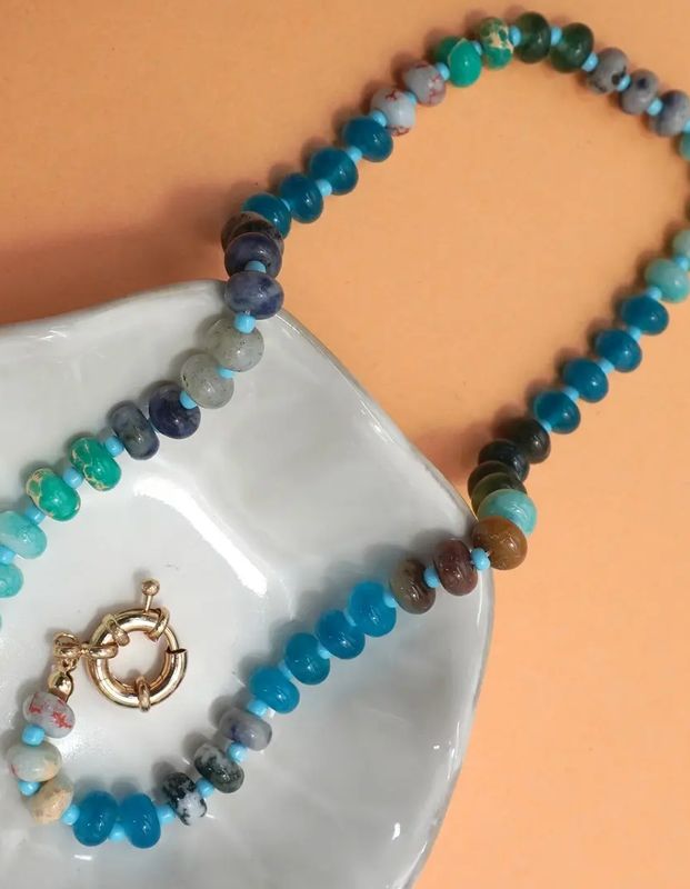 Natural Stone Beaded Necklace