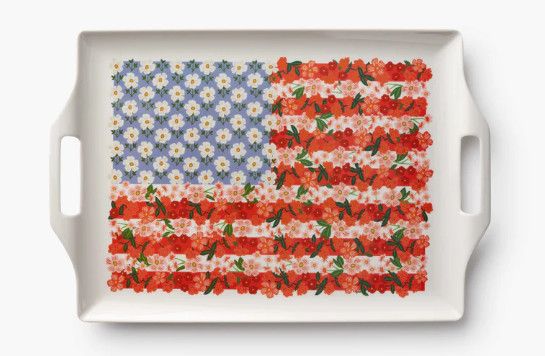 Americana Melamine Serving Platter with Handles
