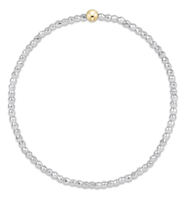 Bright Silver Faceted Hematite 2mm Bead Bracelet