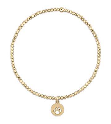 Enewton EGIRL Classic Gold 2mm Bead Bracelet Paw Print Small Gold Disc