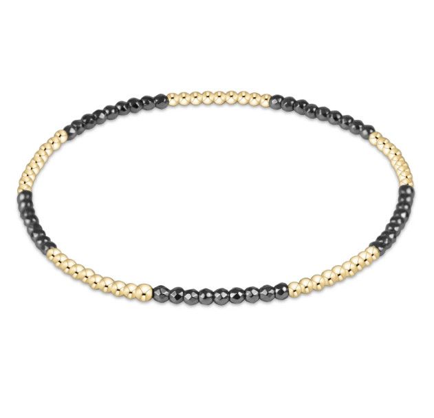 Blissful Pattern 2mm Bead Bracelet Silver Faceted Hematite