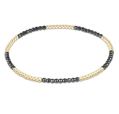 Blissful Pattern 2mm Bead Bracelet Silver Faceted Hematite