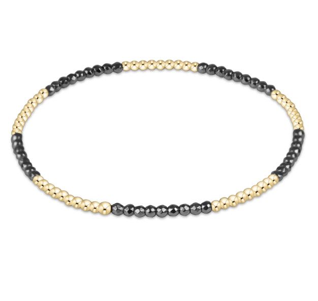 Blissful Pattern 2mm Bead Bracelet Bright Silver Faceted Hematite