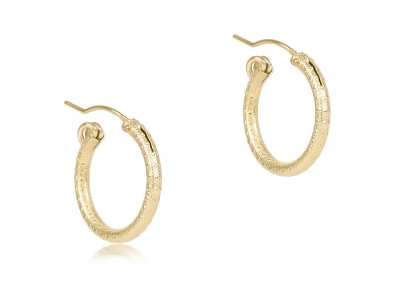 Round Gold  0.5&quot; Hoop Textured