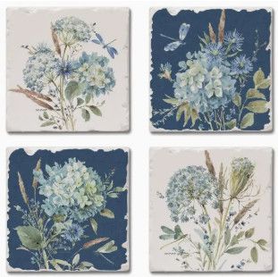 Bohemian Blue 4 Pack Assorted Coaster Set