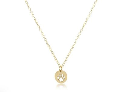 Enewton EGIRL 14&quot; Necklace Gold Paw Print Gold Disc