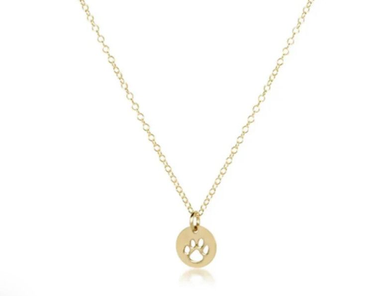 Enewton EGIRL 14&quot; Necklace Gold Paw Print Gold Disc