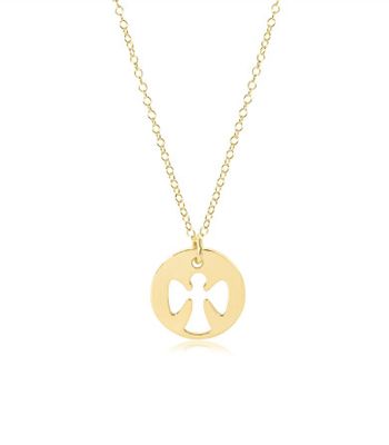 Enewton EGIRL 14&quot; Necklace Gold Guardian Angel Gold Disc
