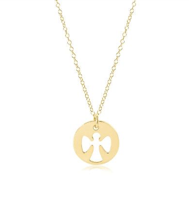 Enewton EGIRL 14&quot; Necklace Gold Guardian Angel Gold Disc