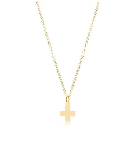 Enewton EGIRL 14&#39; Necklace Gold Signature Cross Small Gold