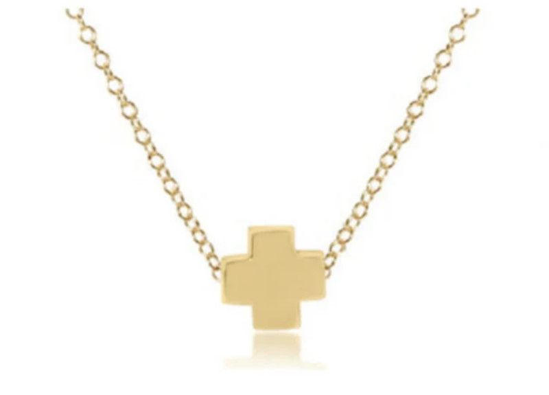Enewton EGIRL 14&quot; Necklace Gold Signature Cross Gold