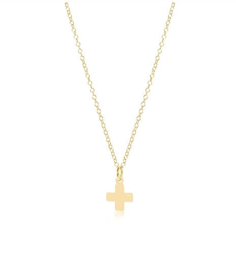 Enewton EGIRL 14&quot; Necklace Gold Signature Cross Small Gold Charm