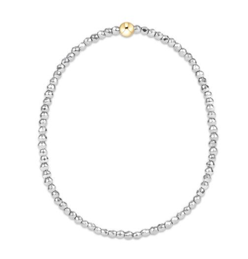 Silver Faceted Hematite 2mm Bead Bracelet