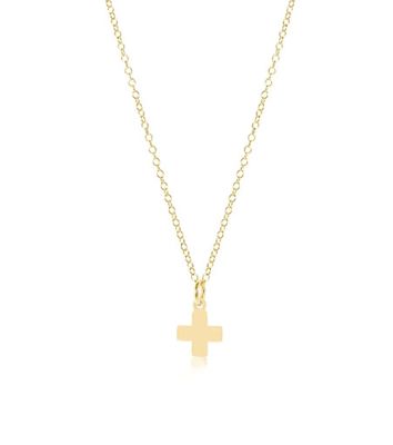 Enewton EGIRL 14&quot; Necklace Gold Signature Cross Gold Charm